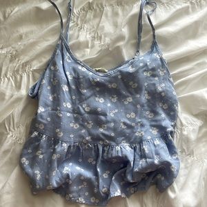 purple-blue babydoll tank top